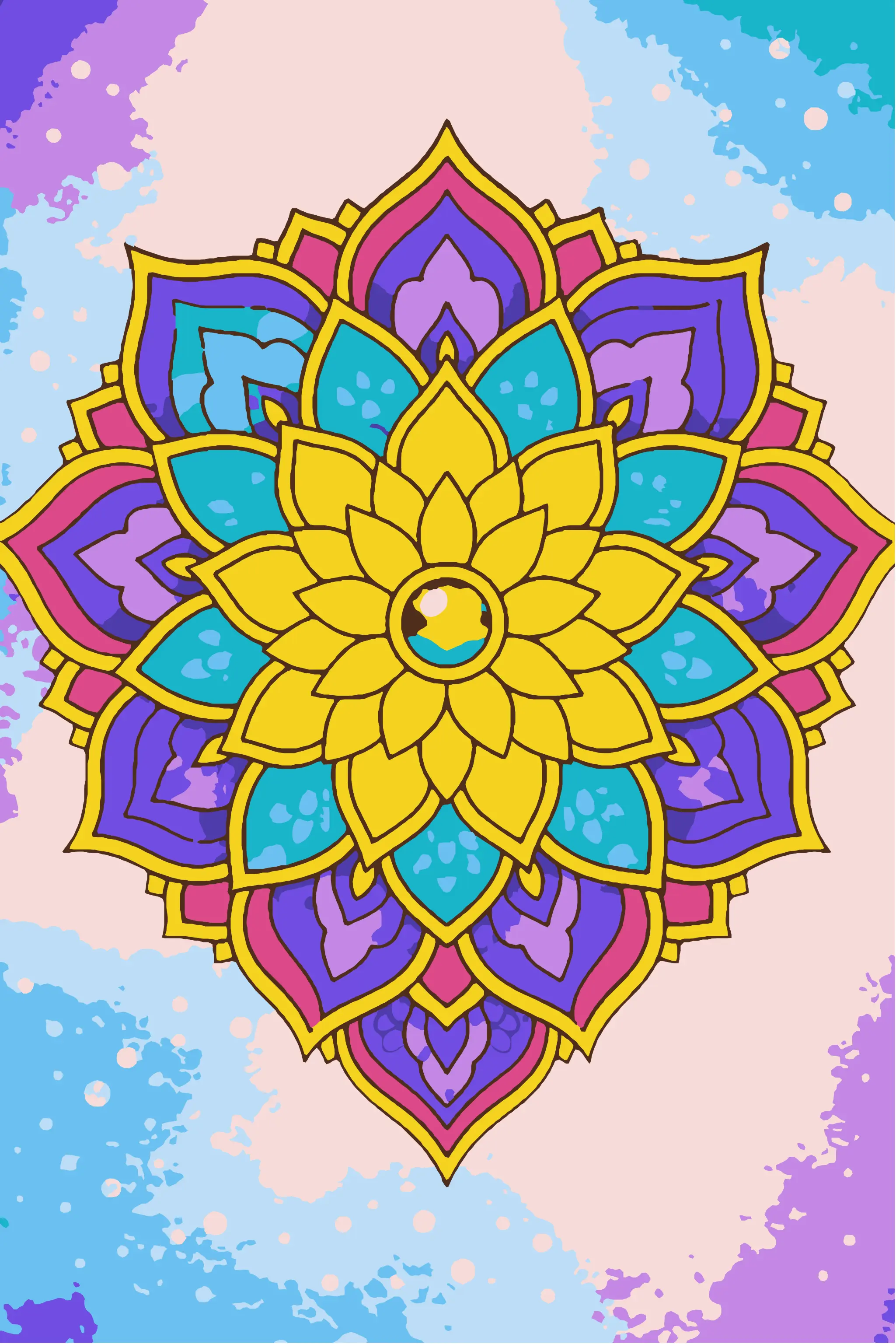 Coloriage mystère mandala pour adultes
